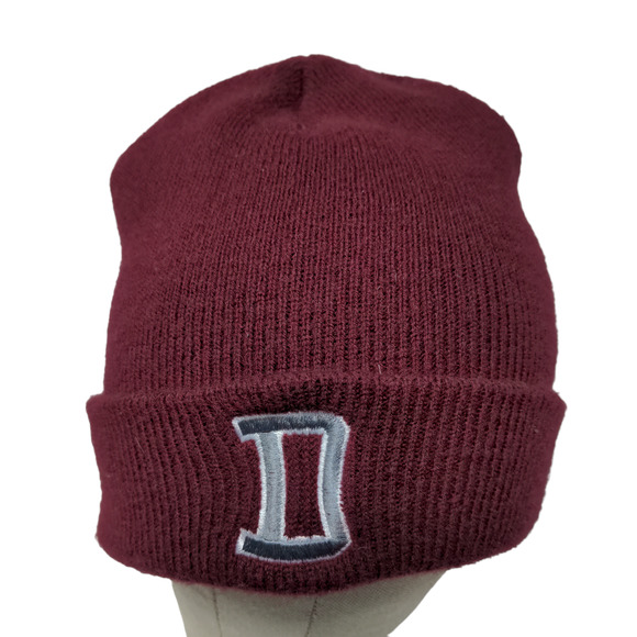 Unbranded Men's Knit Beanie Ski Cap Hat Red Embroidered D Warriors Logo - Picture 1 of 11